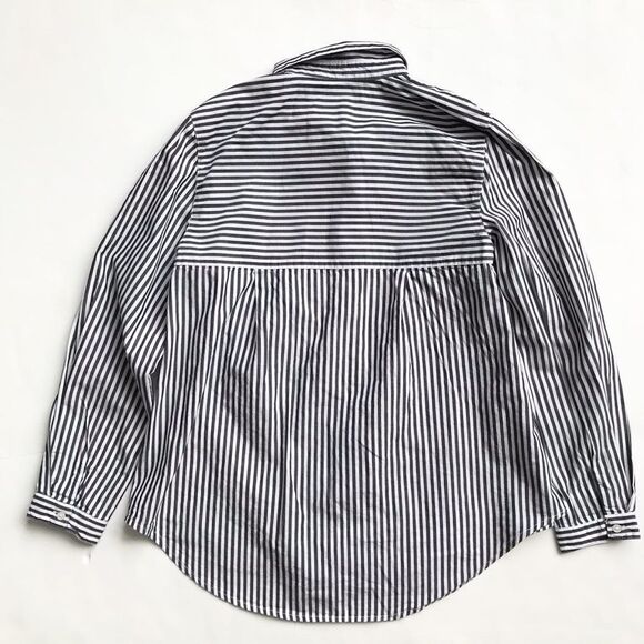 Zara gray/white stripe blouse  EUC 10Y - Picture 5 of 5